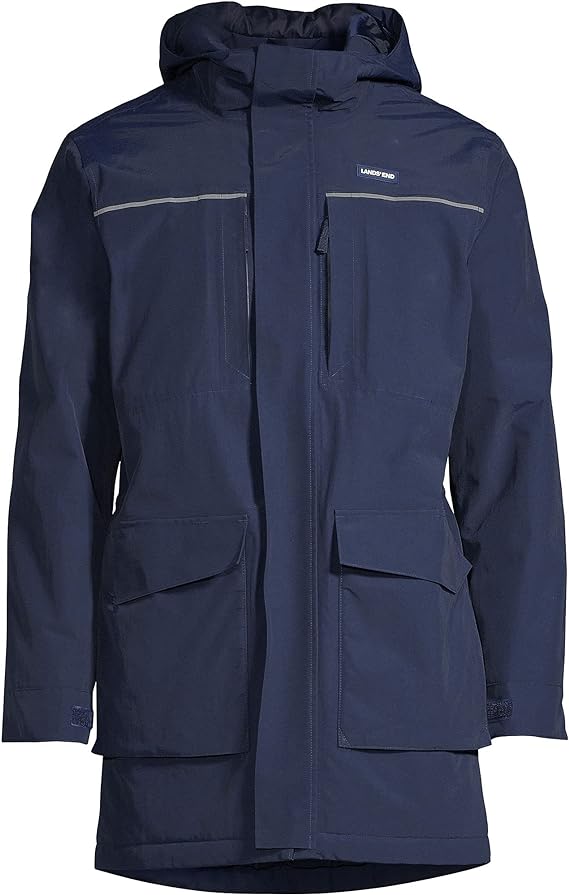 Parka Squall pour homme de Lands' End, bleu marine radieux, taille XXL 