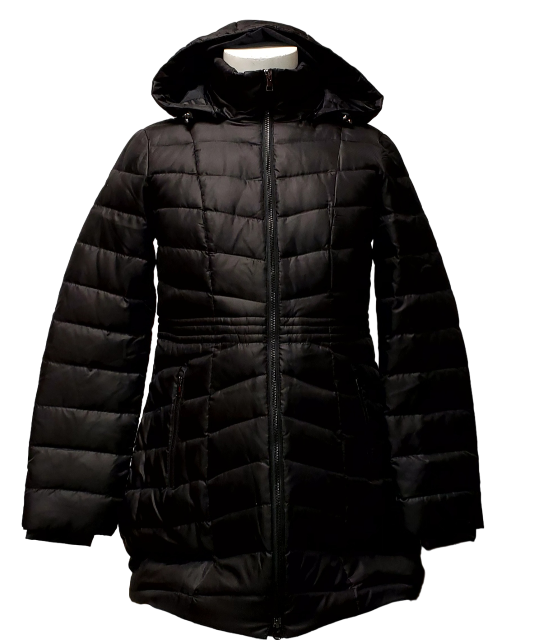 Chaqueta acolchada de plumas para mujer Lands End, color negro