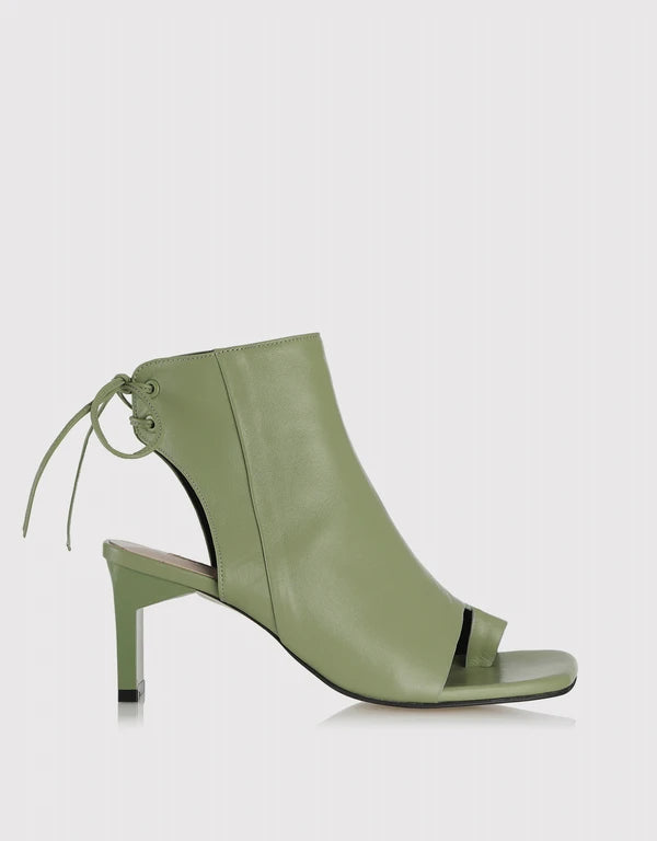 Yuul Yei Green Buckle Cutout Peep-Toe Pump Women's Boot