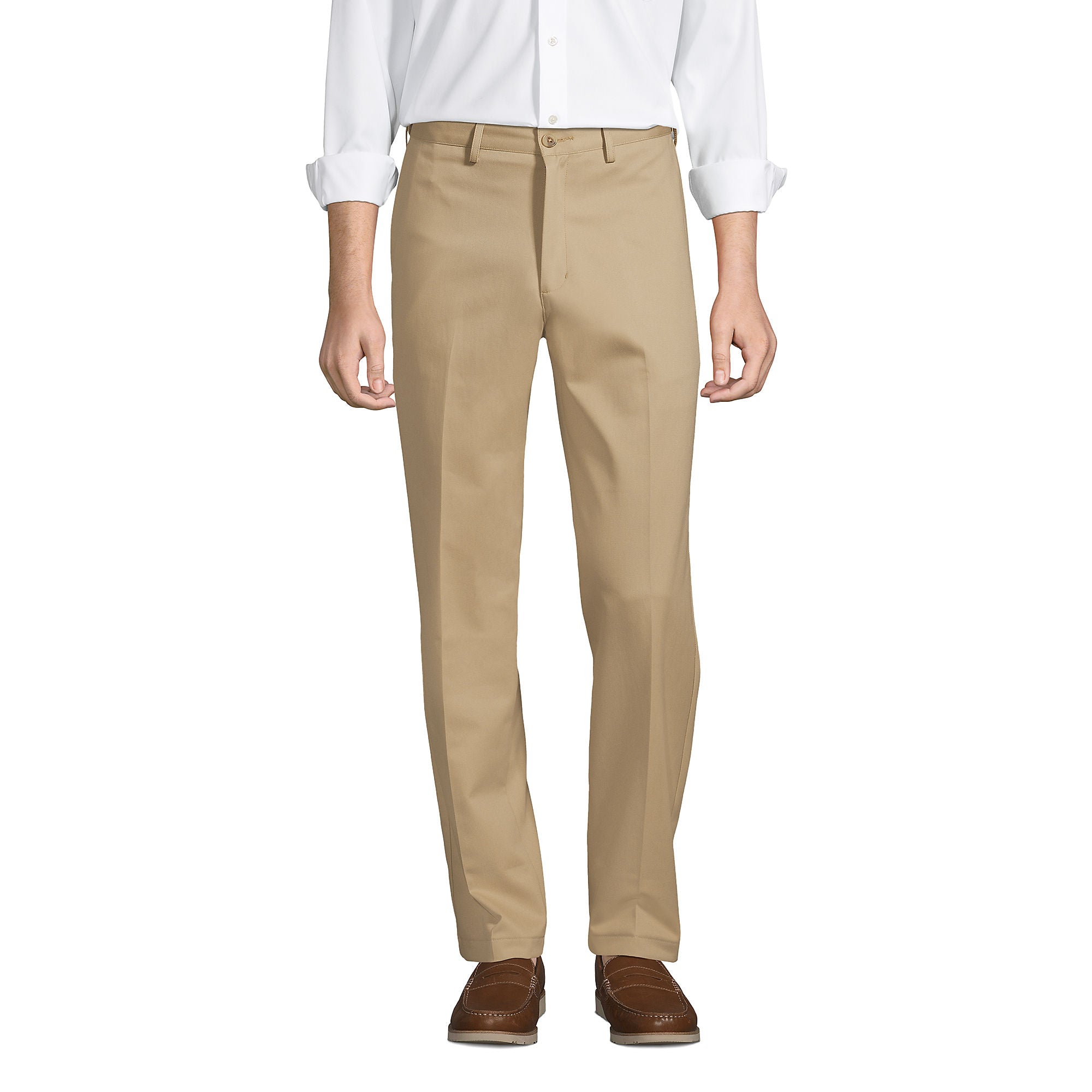 Pantalon chino sans repassage coupe traditionnelle taille confort pour homme de Lands' End 