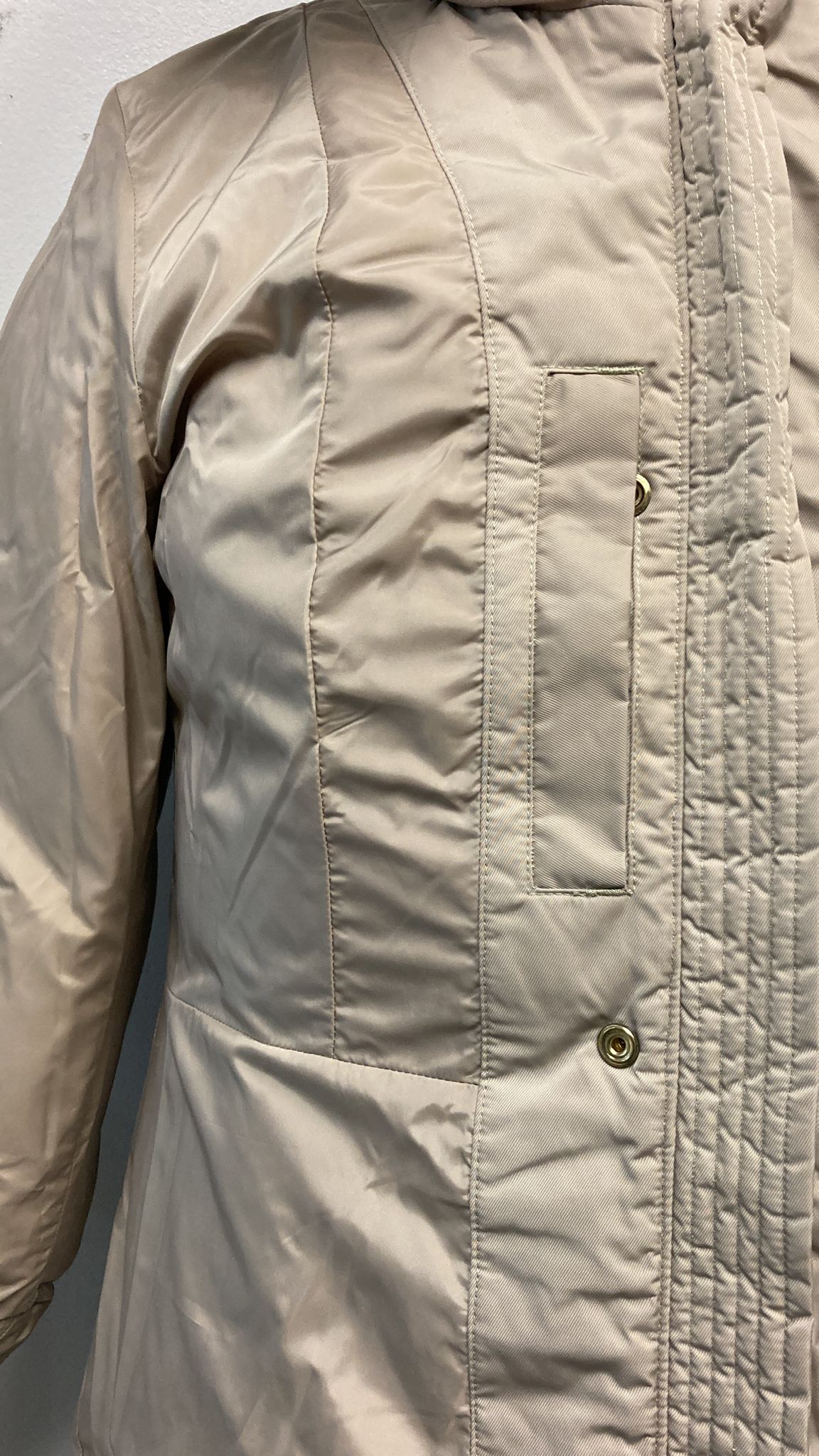 Parka clásica brillante para mujer Lands' End Desert Beige