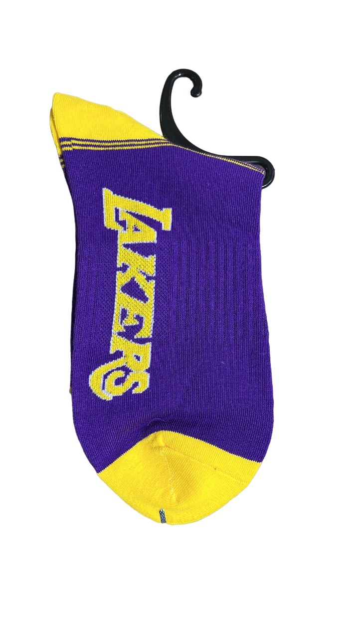 Chaussettes de basket-ball unisexes Lakers Paire simple 