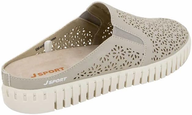 Jsport Floral Mule Easy Slip - Zapatos cómodos sin cordones para mujer