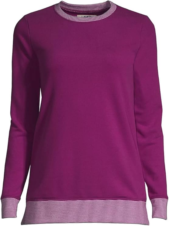 Sudadera tipo túnica de manga larga para mujer de Lands' End en violeta y rosa