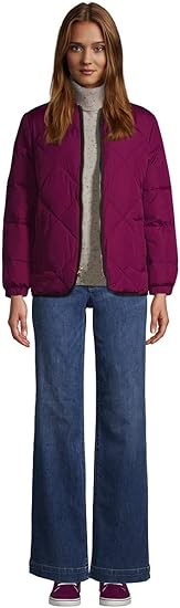 Veste isolante matelassée Thermo Plume pour femme de Lands' End Rubellite 