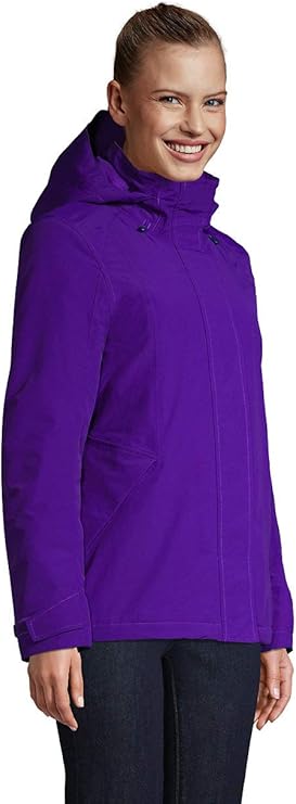 Lands' End Ladies' Hooded Squall Winter Jacket - Dark Violet