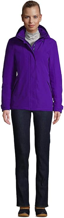 Lands' End Ladies' Hooded Squall Winter Jacket - Dark Violet