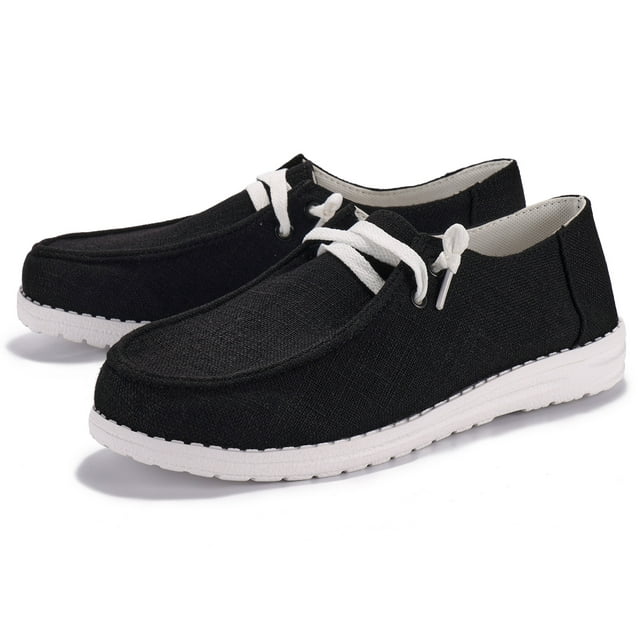 Chaussures noires à lacets blanches pour femmes