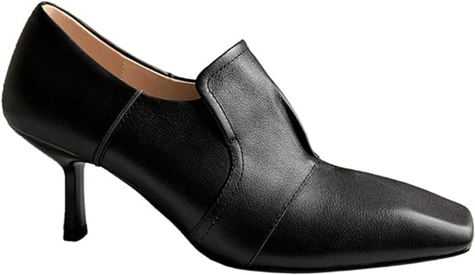 Zapatos de tacón alto y puntiagudos negros elegantes para mujer a la moda