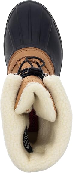 Bottes de neige mi-mollet imperméables et chaudes pour femme Chooka, doublées de peluche, marron