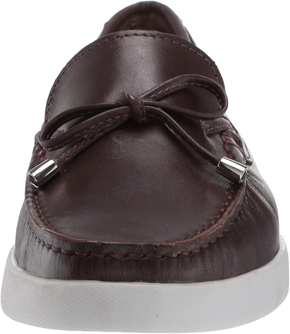 Driver Club USA Women's Leather Made in Brazil Boat Shoe with Tiebow Detail