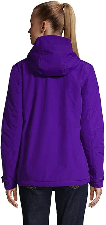 Lands' End Ladies' Hooded Squall Winter Jacket - Dark Violet