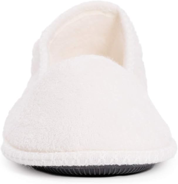 Pantuflas de chenilla micro Beverly para mujer de Muk Luks, color blanco margarita