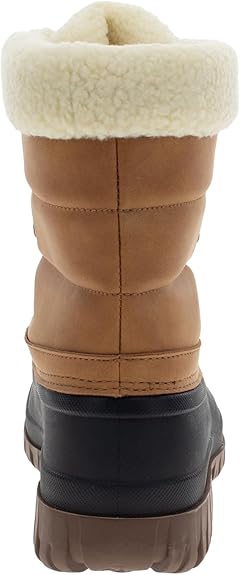 Bottes de neige mi-mollet imperméables et chaudes pour femme Chooka, doublées de peluche, marron