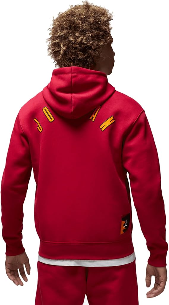 Jordan Men's Flight MVP Cardinal Red Fleece Pullover Hoodie FB7021-619