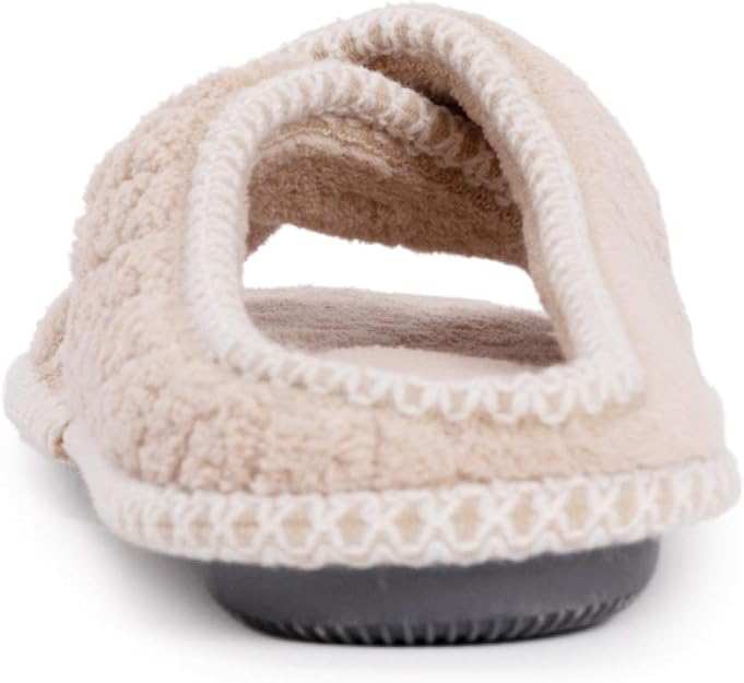 Chaussons à bande croisée en chenille Ada pour femmes de Muk Luks - Daisy White