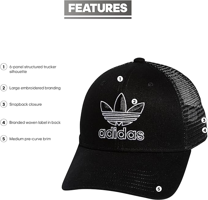 Casquette Snapback structurée Precurve Icon Trucker pour homme Adidas Originals 0145123