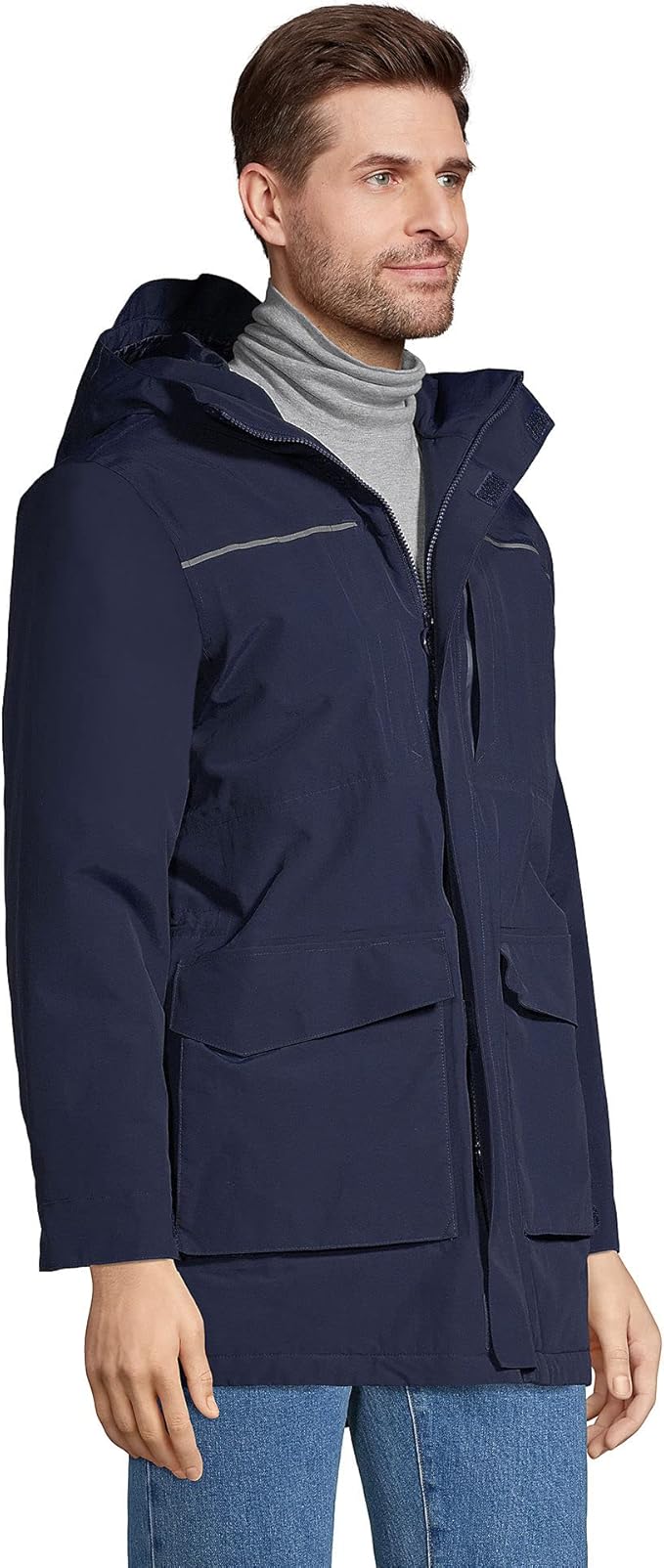 Lands' End Men's Squall Hooded Jacket Navy