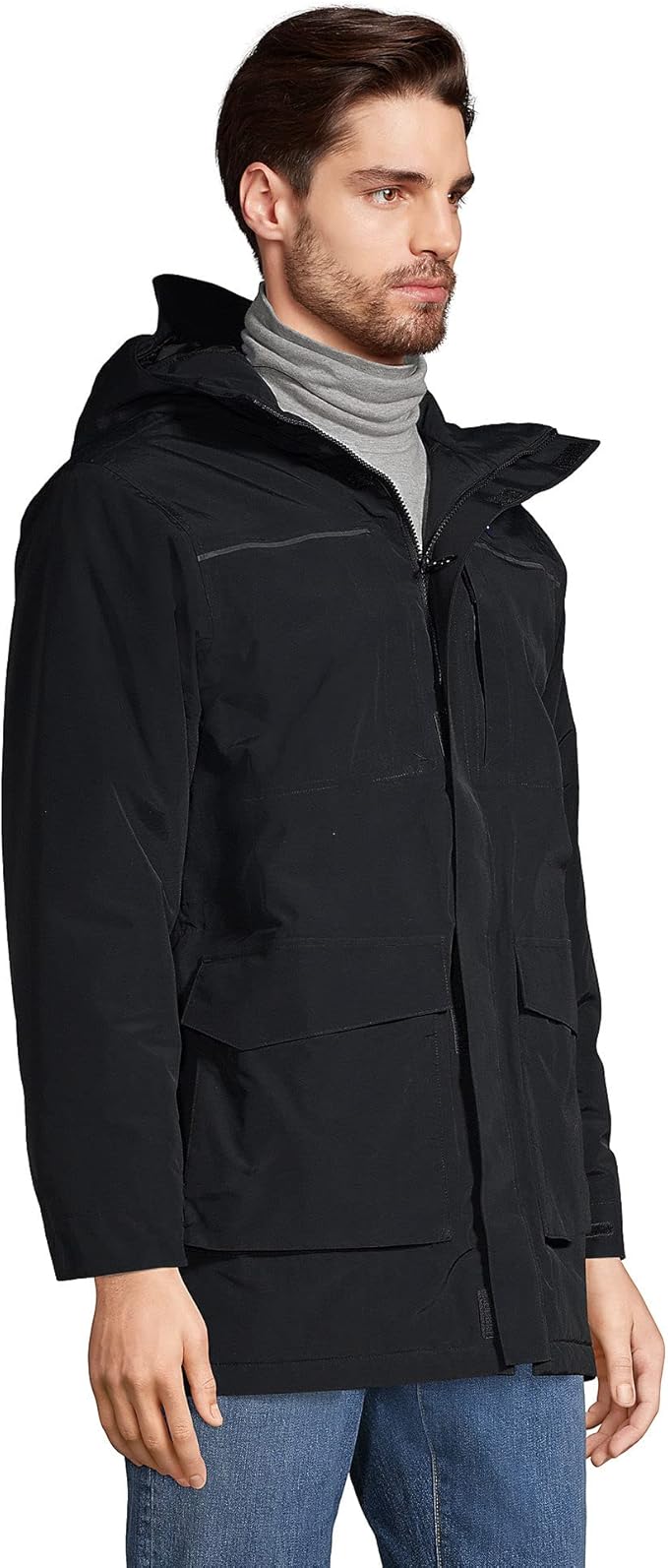 Parka Squall negra para hombre de Lands' End