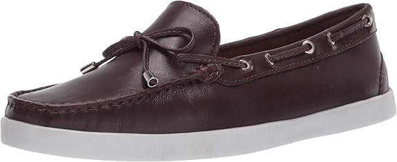 Chaussure bateau en cuir pour femme Driver Club USA fabriquée au Brésil avec détail nœud papillon