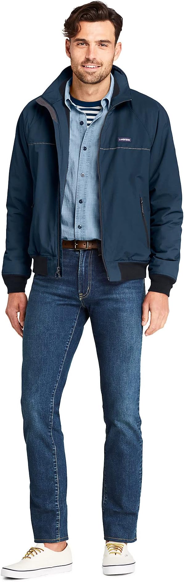 Veste classique Squall pour homme de Lands' End, bleu marine radieux