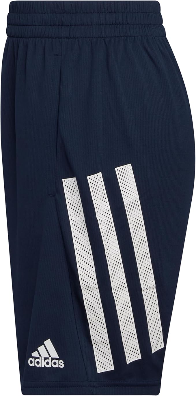 Pantalón corto Adidas Bold 3S con cintura elástica para niño, azul marino 412