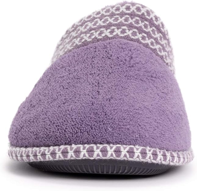 Chaussons Cathy Micro Chenille pour femmes de Muk Luks - Lilas/Ivoire