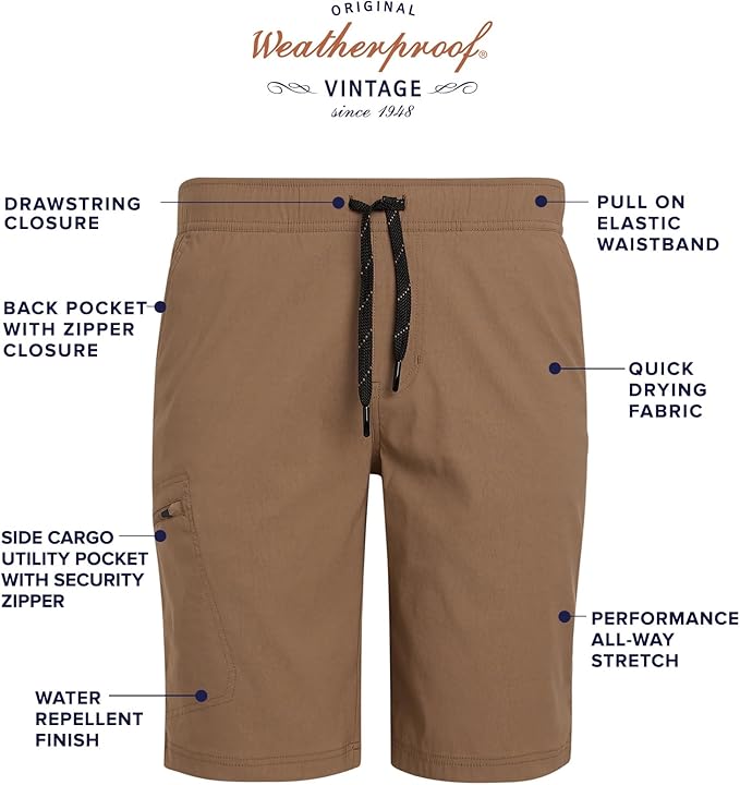 Weatherproof Vintage Men's Stretch Cargo Shorts Tan 1712425