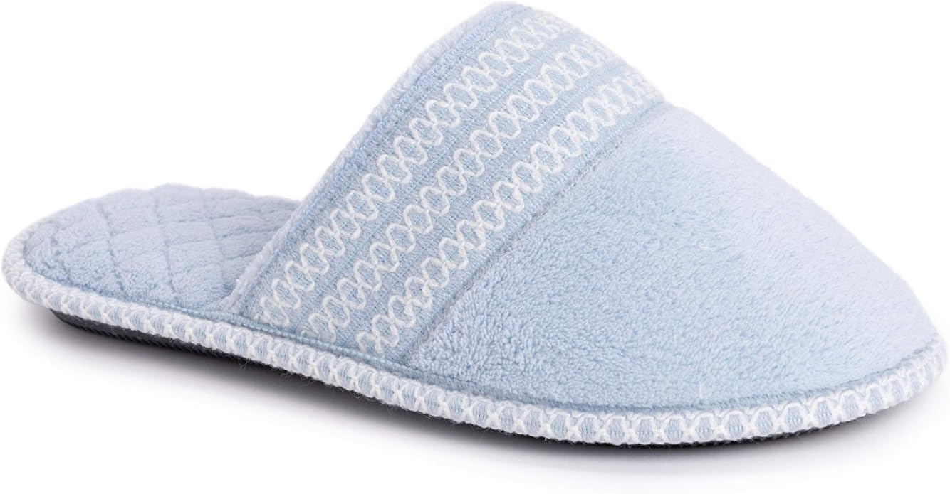 Muk Luks Women's Cathy Micro Chenille Slipper - Freesia Blue