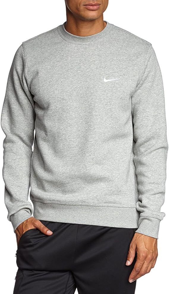 Sudadera Nike Club Swoosh Crew para hombre, color negro y blanco, 611467-010