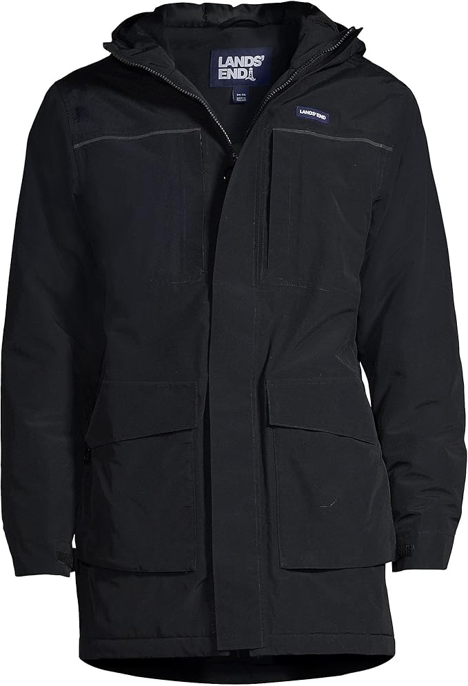 Parka Squall negra para hombre de Lands' End