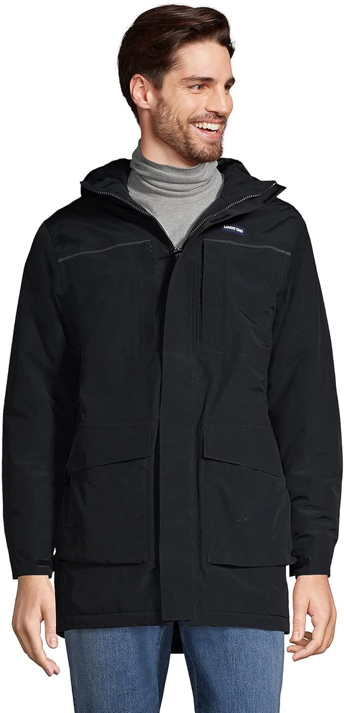 Parka Squall negra para hombre de Lands' End