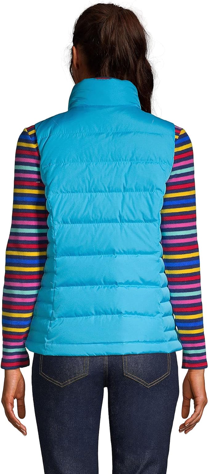 Lands' End Women's Puffer Down Vest Island Turquoise Regular