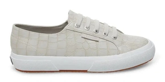 Superga Women's Taupe Crocodile Sneakers in Crocodile Print