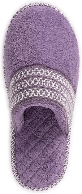 Chaussons Cathy Micro Chenille pour femmes de Muk Luks - Lilas/Ivoire