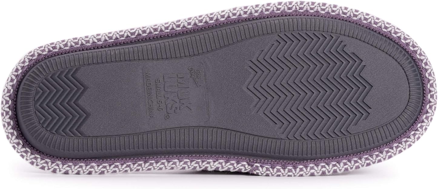 Chaussons à bande croisée en chenille Ada pour femmes de Muk Luks - Lilas Ivoire