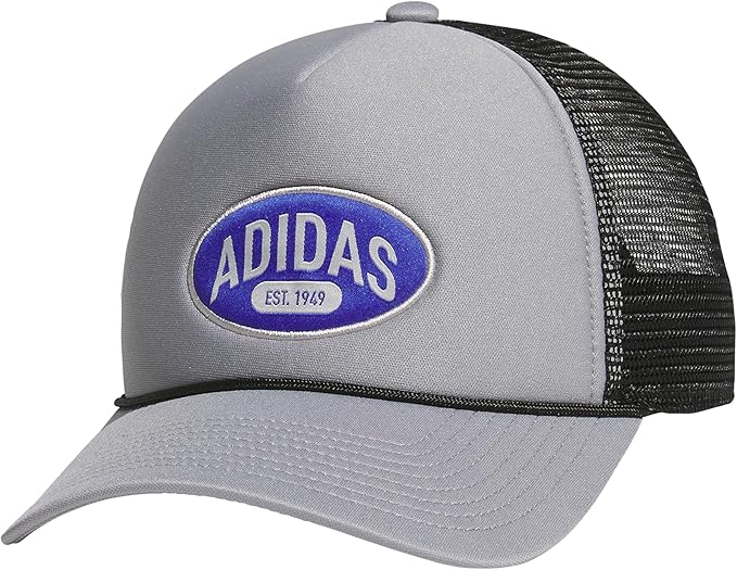 Gorra de camionero con ajuste ajustable y parte trasera de malla y parte delantera de espuma de Adidas para hombre