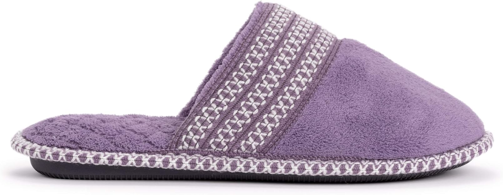 Muk Luks Women's Cathy Micro Chenille Slipper - Lilac/Ivory