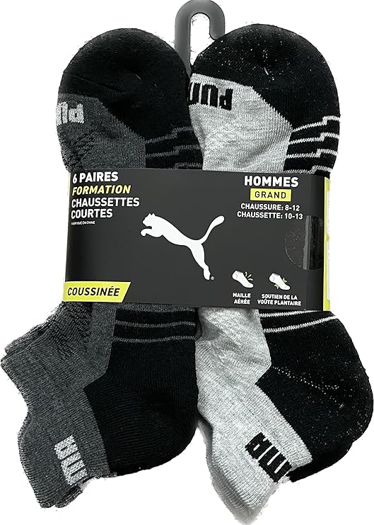 Lot de 6 paires de chaussettes basses pour homme PUMA