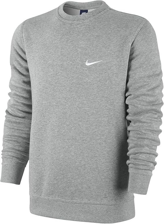 Sudadera Nike Club Swoosh Crew para hombre, color negro y blanco, 611467-010