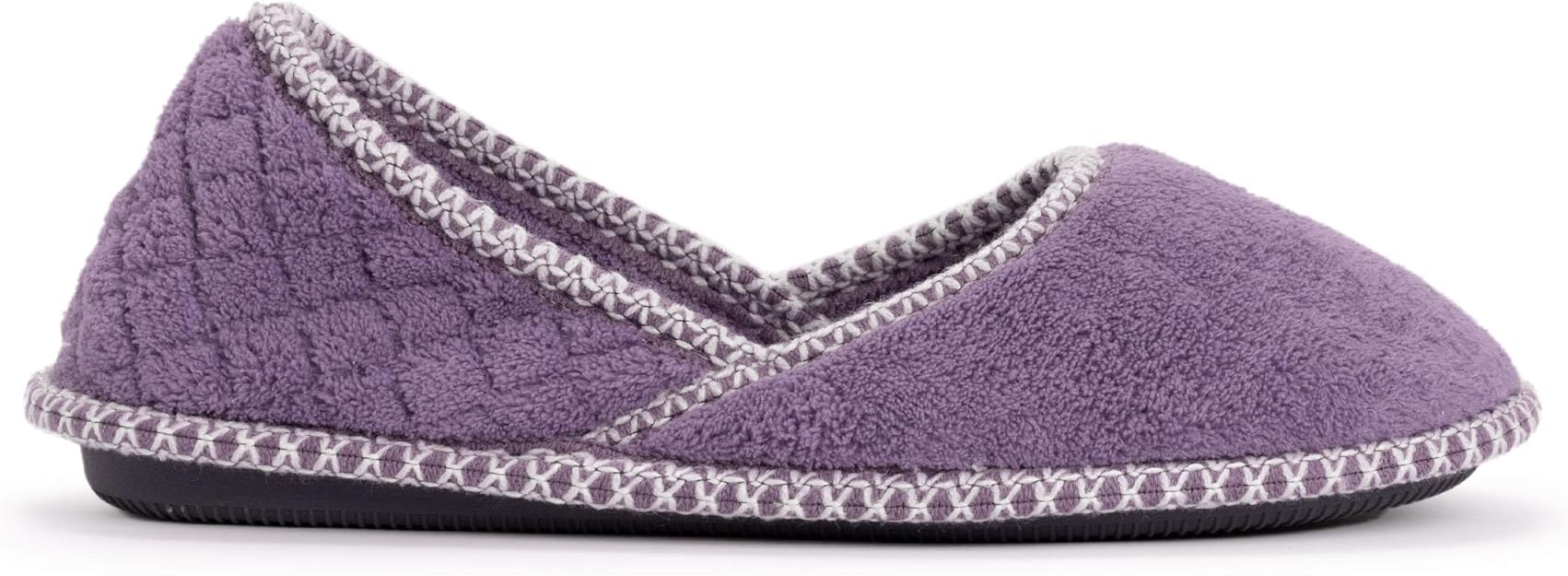 Muk Luks Women's Beverly Micro Chenille Slipper - Lilac/Ivory