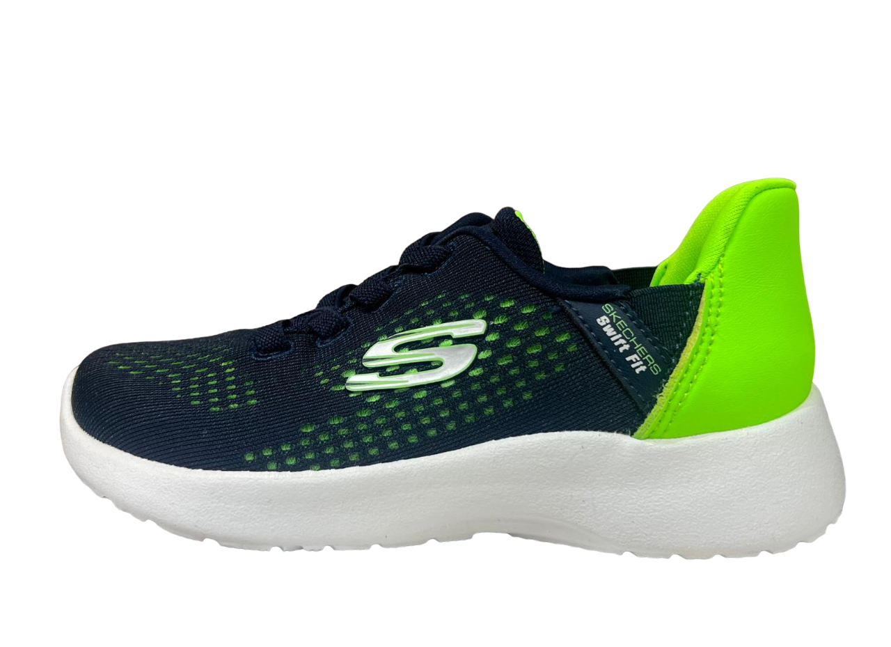 Zapatillas Skechers Swift Fit para niños en azul marino y verde