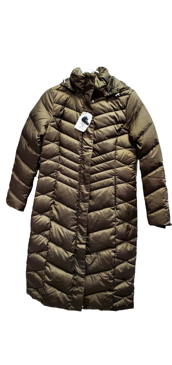 Lands End Ladies Duck Down Jacket with Hooded Brown 475031