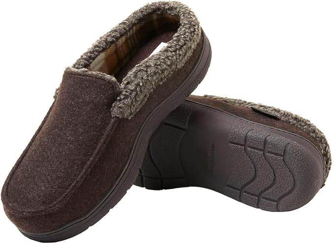 Dearfoams Men's Indoor Outdoor Shoes Coffee