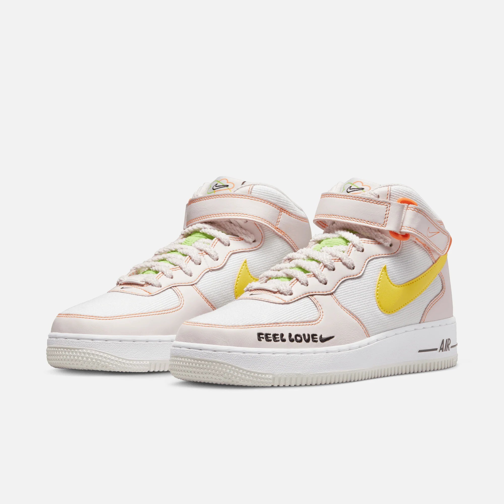 Nike Air Force 1'07 Mid FD0869 100 Blanc/Jaune Opti-Rose Perle