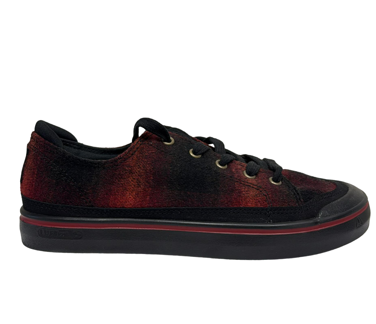 Baskets en daim rouge et noir Keen