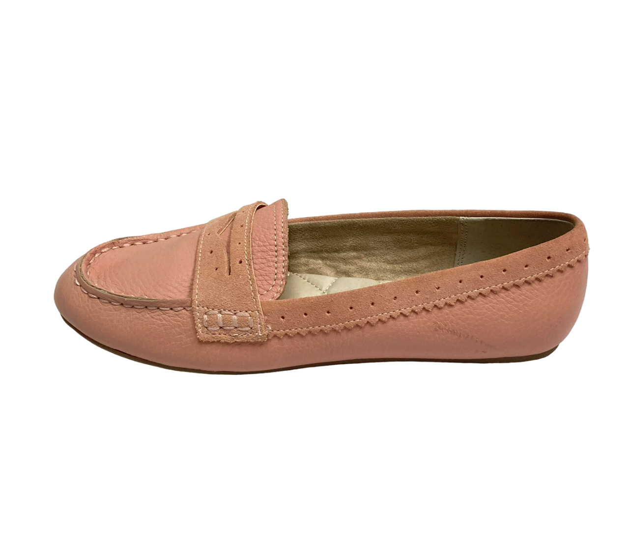 Mocassins Penny confortables en cuir pour femmes de Lands End Cameo Rose