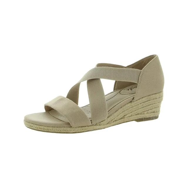 Lifestride Women's Taupe Siesta St Espadrille Wedge Sandals