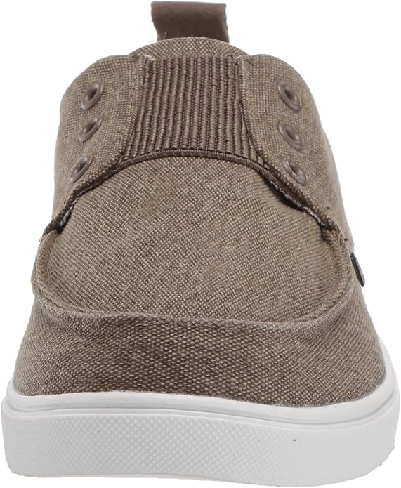 MUK LUKS Men's Billie Canvas Shoe-Khaki Slip On Loafers