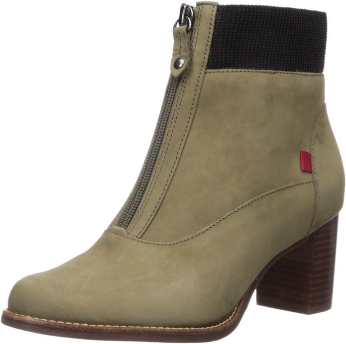 Bottines de luxe en cuir avec détail élastique pour femme Marc Joseph New York Olive